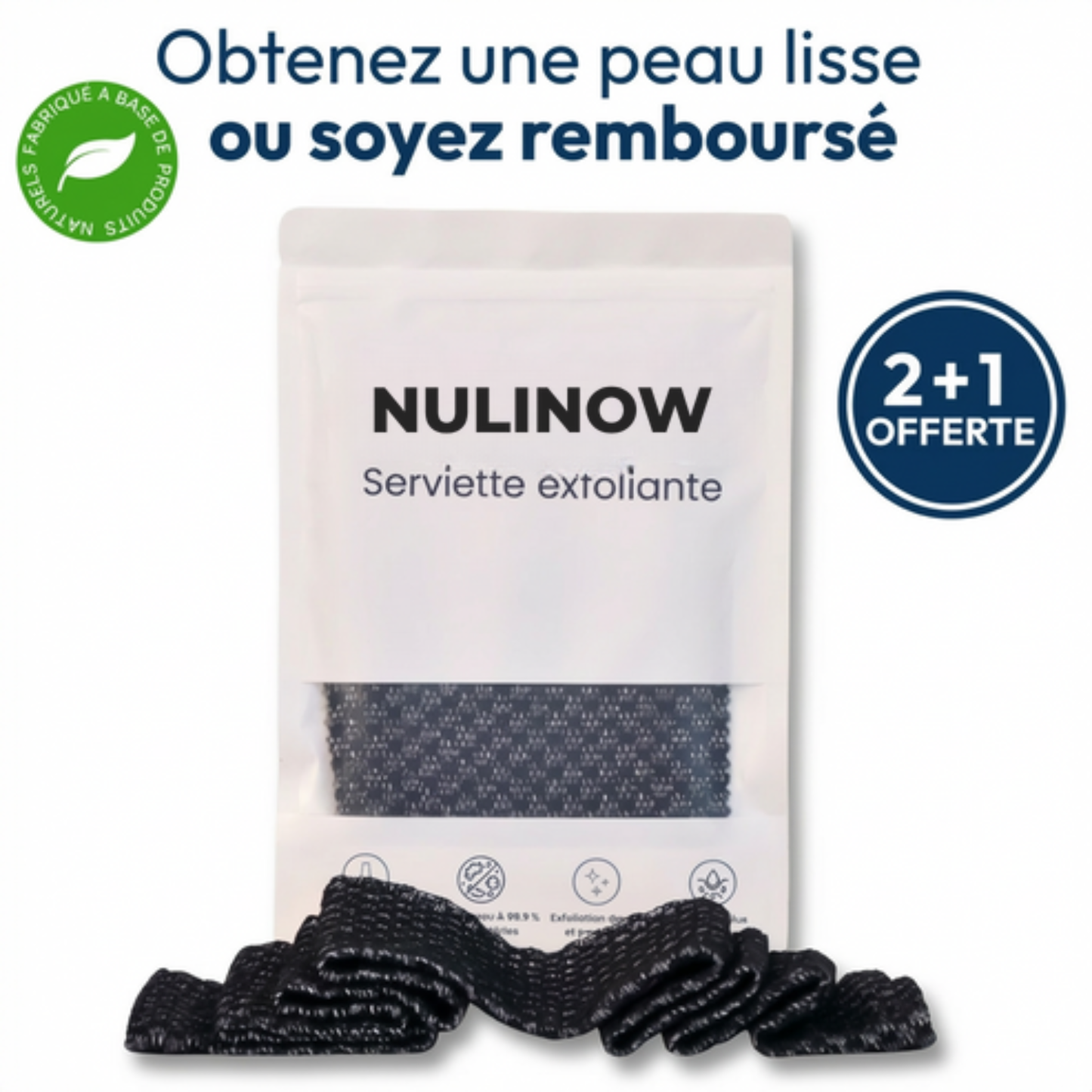 Serviette de douche exfoliante